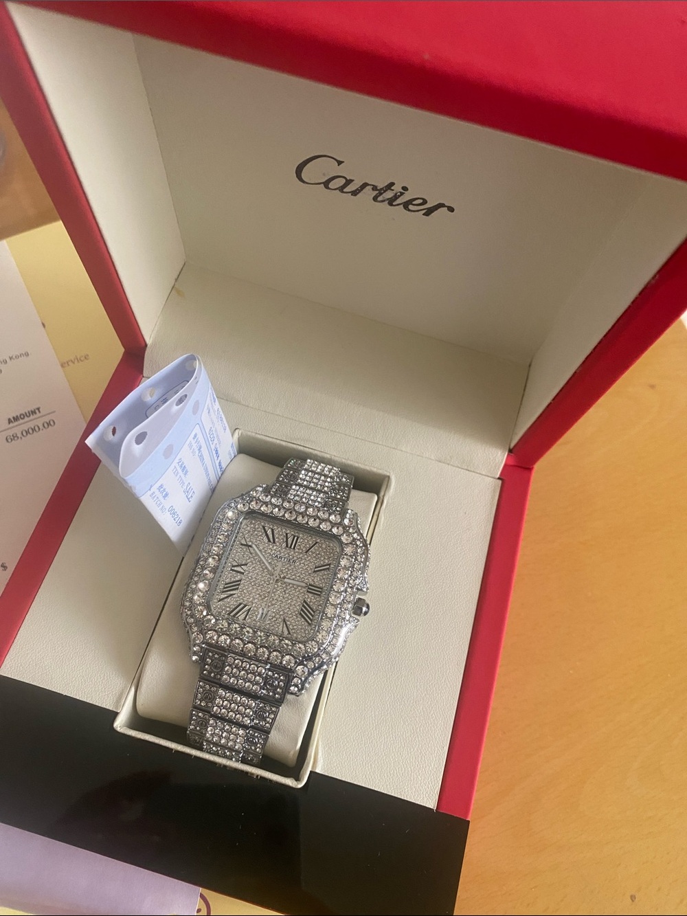 Cartier Silver Crystal-Embellished Women's Bracelet Watch - Picture 5 of 10